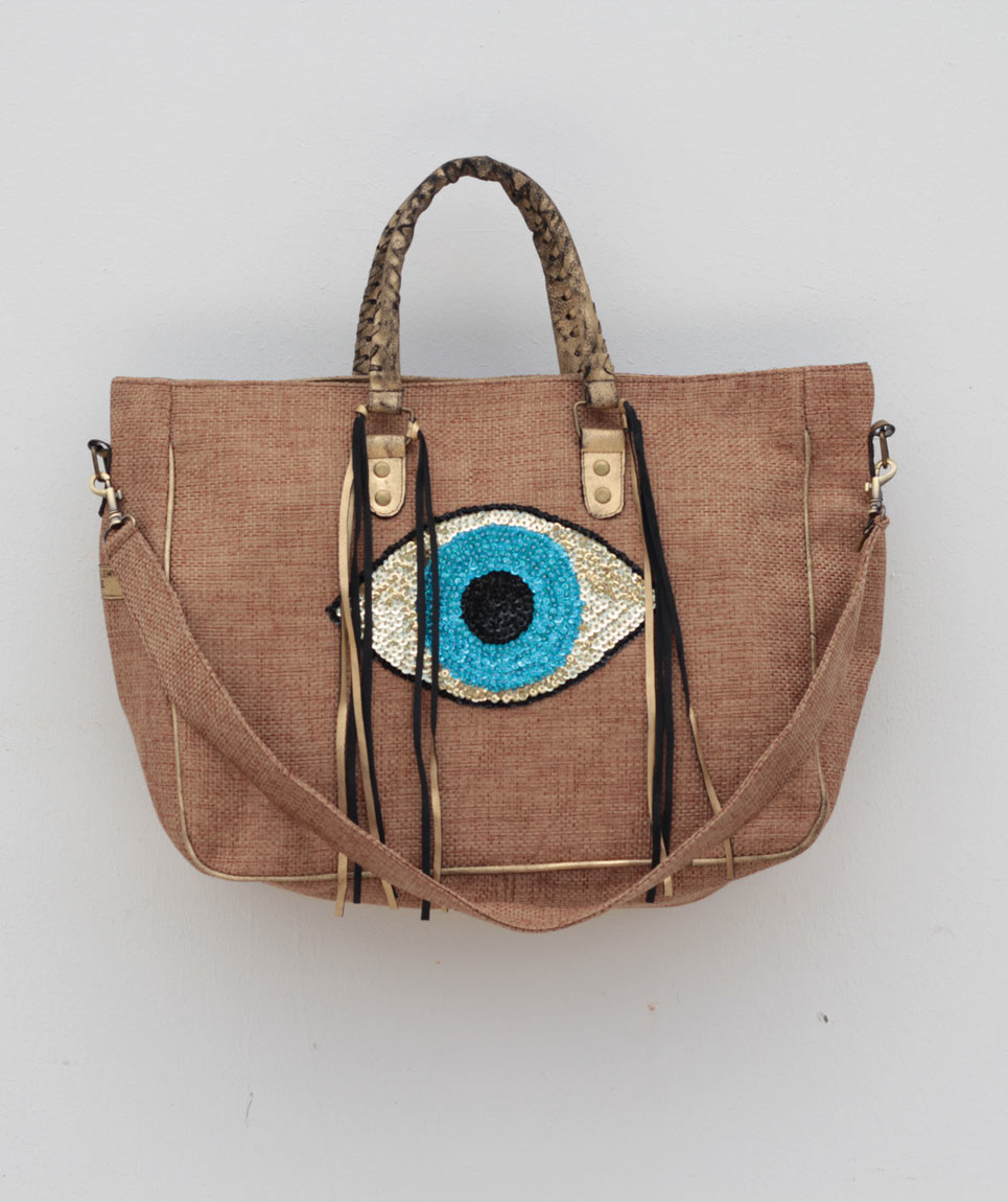 Cabas St Barth Evil Eye Naturel