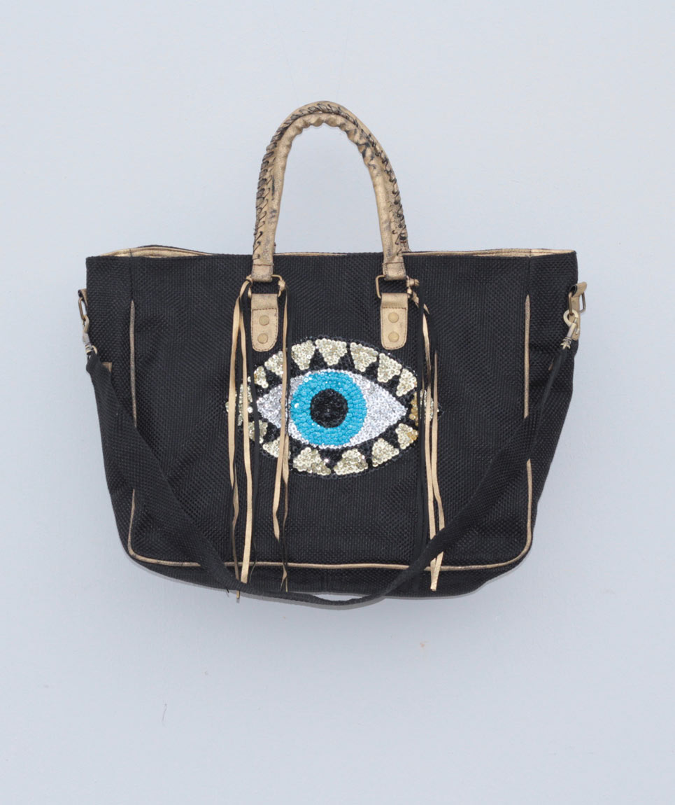 Cabas St Barth Evil Eye Noir