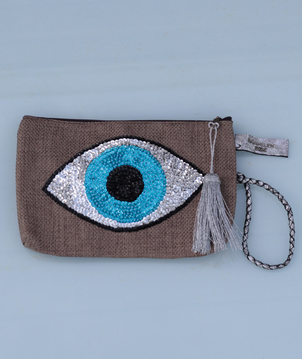 Clutch Evil Eye Taupe